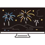 Online Fireworks Tv SVG Icon